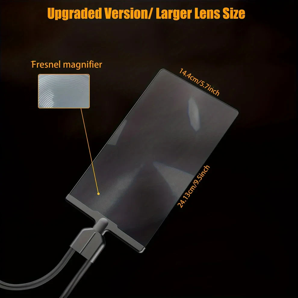 Hands-Off Magnifier with Flexible Neck and Large Optical Lens, Portable Base Zolana