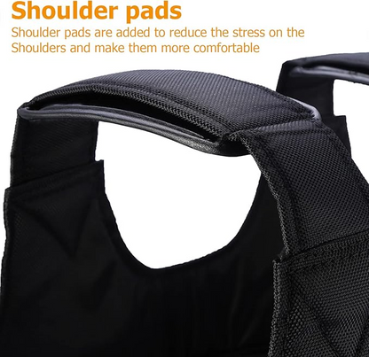 Adjustable Weighted Vest with Removable Weight Pouches and Secure Fit, Up to 110 Lbs