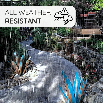 Metal Agave Sculpture with Weather-Resistant Steel and Rustic Finish, Indoor/Outdoor