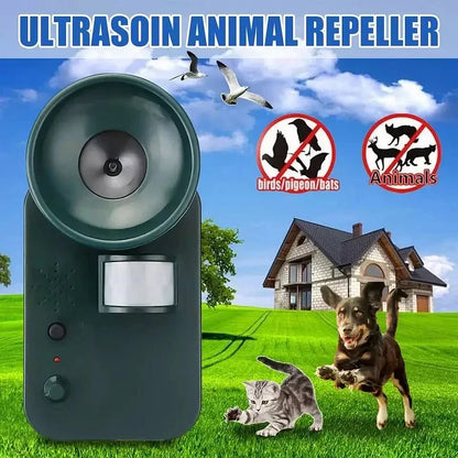Ultrasonic Animal Repeller with 15-25kHz Adjustability and Motion Sensor, Battery Operated Zolana