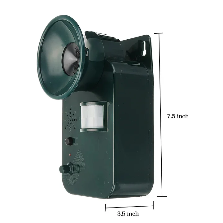 Ultrasonic Animal Repeller with Motion Sensor and Adjustable Frequency, Battery Operated