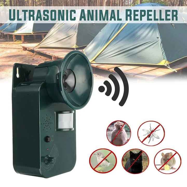 Ultrasonic Animal Repeller with 15-25kHz Adjustability and Motion Sensor, Battery Operated Zolana