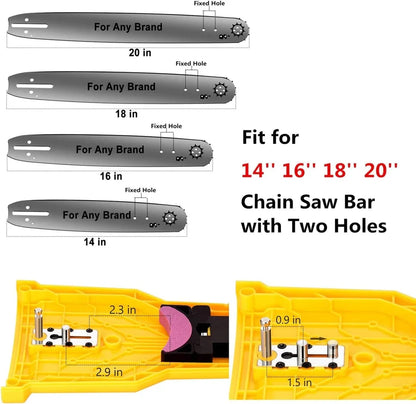 Chainsaw Chain Sharpener with Quick Touch-Up and Dual Pins for 14-20in Two-Hole Bars Zolana