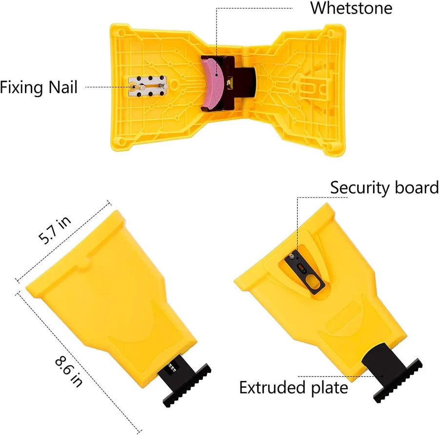 Chainsaw Chain Sharpener with Quick Touch-Up and Dual Pins for 14-20in Two-Hole Bars Zolana