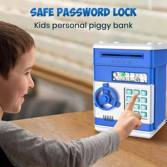 Electronic Piggy Bank with Password Lock and Bill Intake, Dual-Language Audio for Kids Zolana