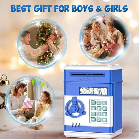 Electronic Piggy Bank with Password Lock and Bill Intake, Dual-Language Audio for Kids Zolana