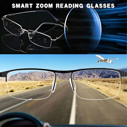 Progressive Glasses with Fast Light-Adaptive Lenses and Blue-Light Filter, UV Protection