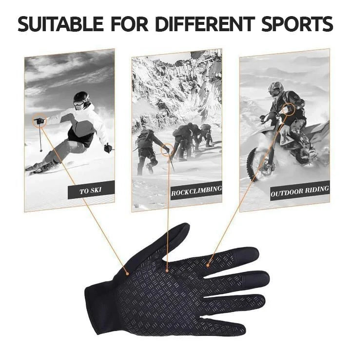 Touchscreen Winter Gloves with Fleece Lining and Anti-Slip Palm, Zippered Elastic Cuff Zolana
