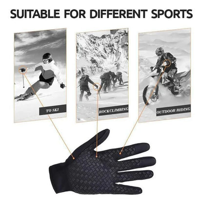 Touchscreen Winter Gloves with Fleece Lining and Anti-Slip Palm, Zippered Elastic Cuff Zolana