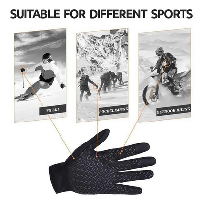 Touchscreen Winter Gloves with Fleece Lining and Anti-Slip Palm, Zippered Cuff