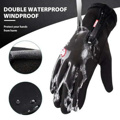 Touchscreen Winter Gloves with Fleece Lining and Anti-Slip Palm, Zippered Elastic Cuff Zolana