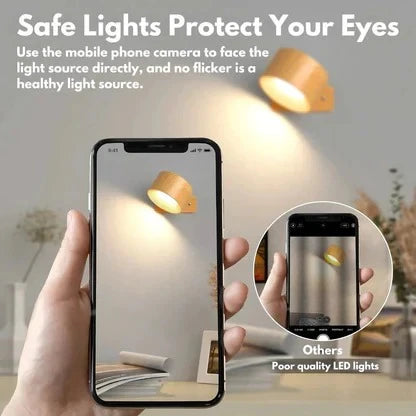 Wireless Rechargeable Wall Light with 360° Magnetic Swivel and Touch Controls, USB-C Zolana