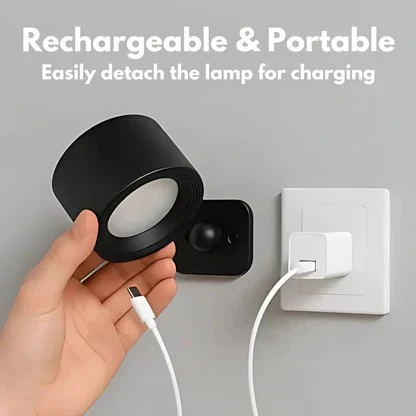 Cordless Rechargeable Wall Light with 360° Magnetic Head and Touch Controls