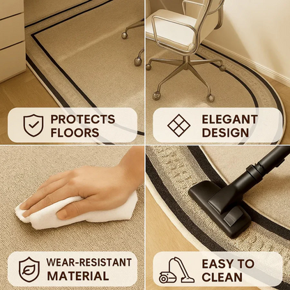 Chair Mat for Hard Floors with Non-Slip Backing and Short Pile Surface, Low-Profile Edge
