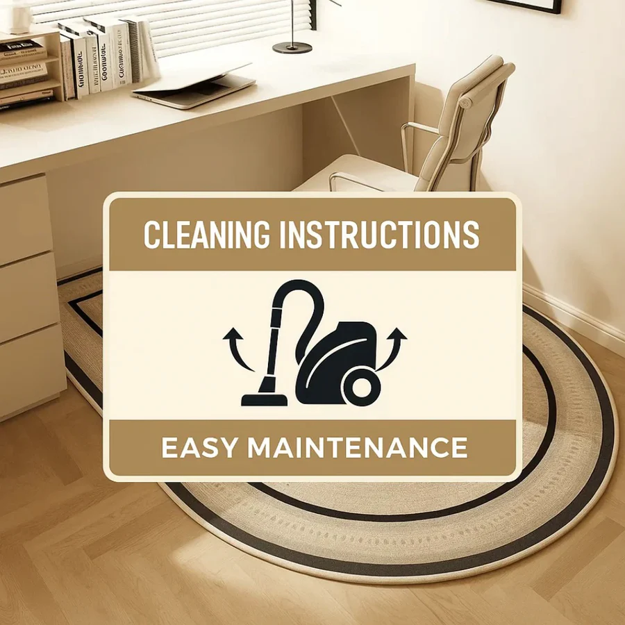 Chair Mat for Hard Floors with Non-Slip Backing and Short Pile Surface, Low-Profile Edge