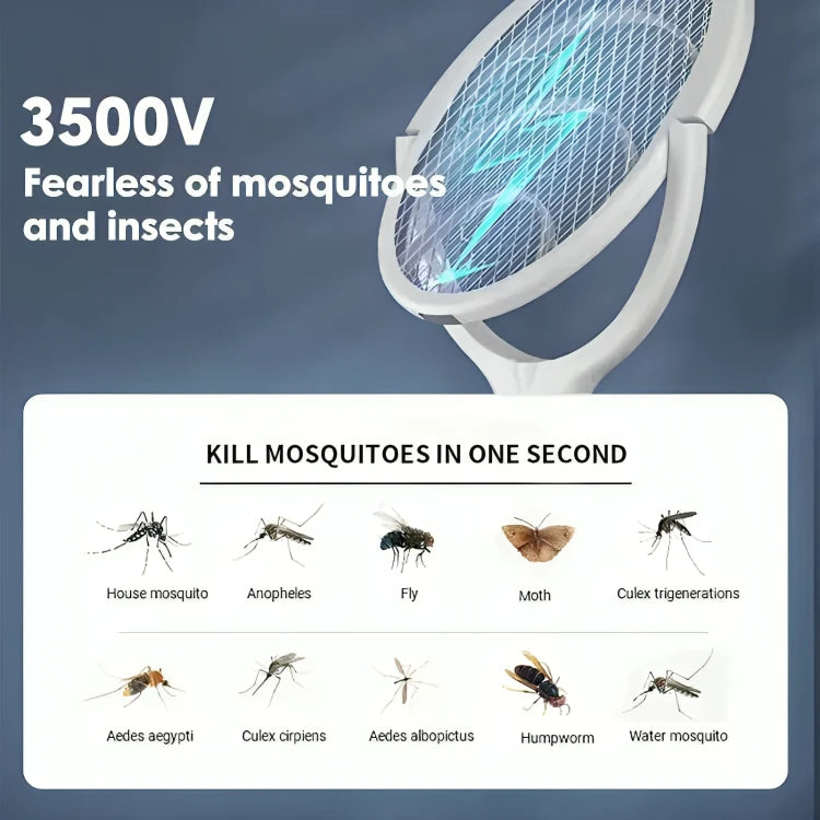 Electric Bug Zapper Racket with USB-C Charging and Adjustable Head, Stand Included Zolana
