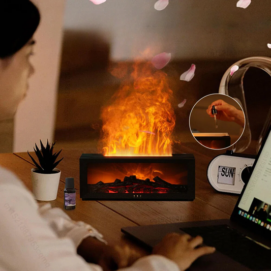 Humidifier and Air Purifier with Realistic Flame Light, Aroma Tray, Quiet 8-Hour Operation