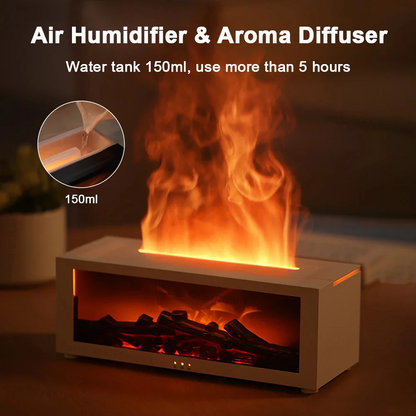 Humidifier and Air Purifier with Realistic Flame Light, Aroma Tray, Quiet 8-Hour Operation