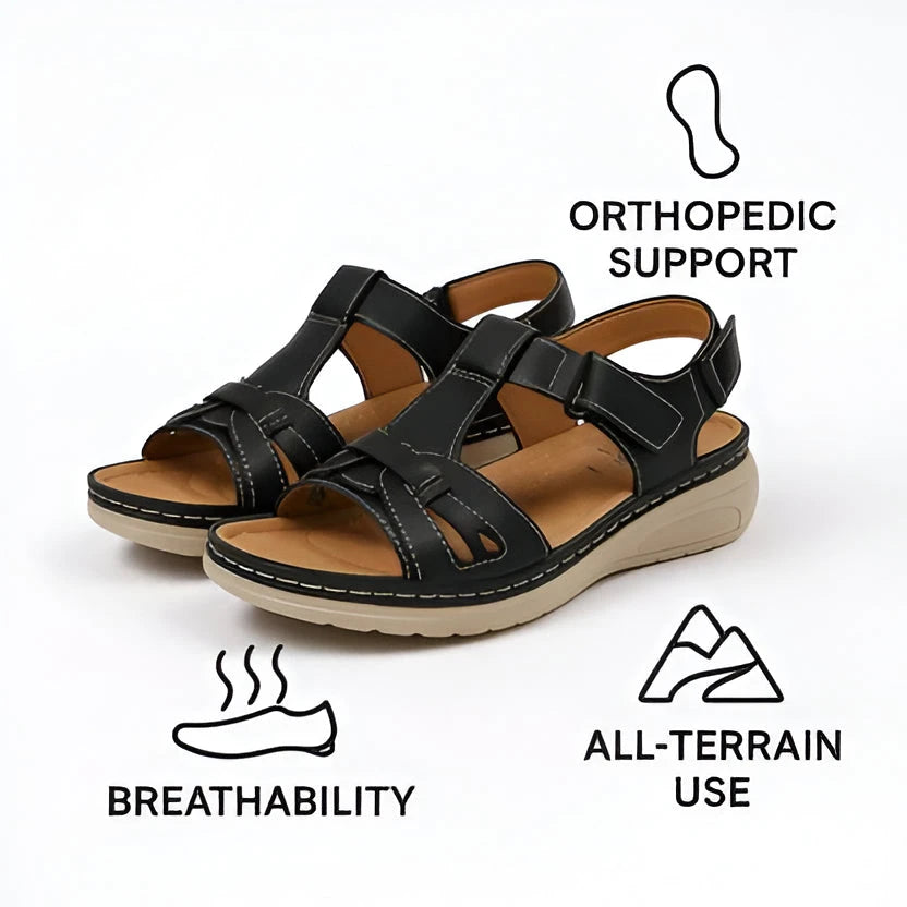 Women's Comfort Sandals with Contoured Support Footbed and Adjustable Straps, 1.5in Heel Zolana