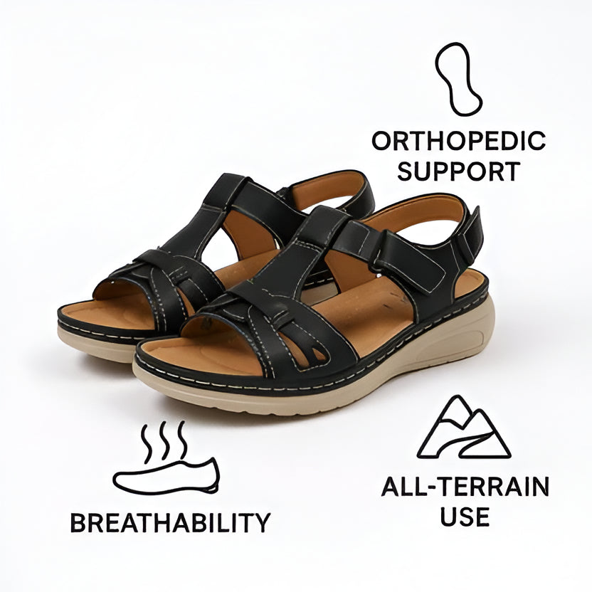 Orthotic Sandals with Contoured Footbed and Cushioning Midsole, Women's Adjustable Fit