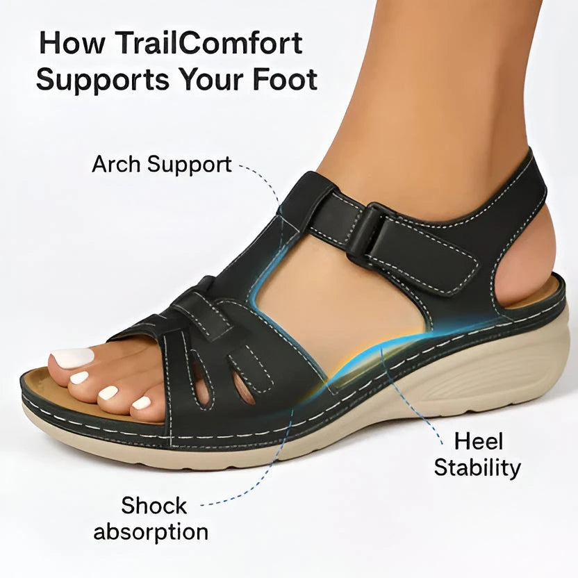Women's Comfort Sandals with Contoured Support Footbed and Adjustable Straps, 1.5in Heel Zolana