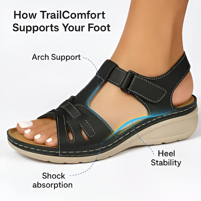 Orthotic Sandals with Contoured Footbed and Cushioning Midsole, Women's Adjustable Fit