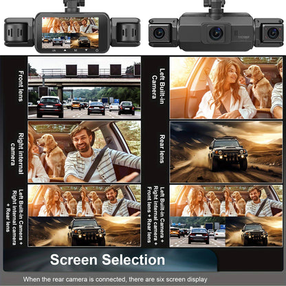 Four-Channel Dash Cam with Night Vision and WiFi, Front 1080P
