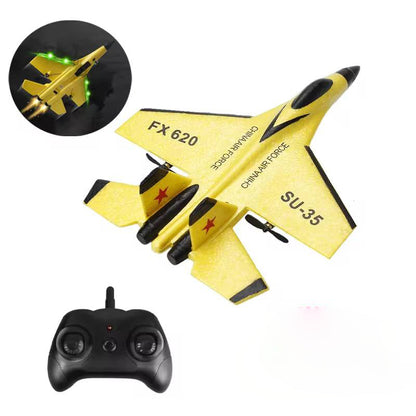 RC Airplane with 2.4GHz Dual-Channel Controller and 3-Axis Gyro, EPP Foam Body, LED Lights Zolana