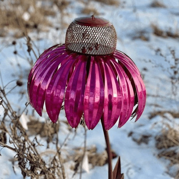 Bird Feeder with Weather-Resistant Metal Finish and Removable Bowl for Backyard