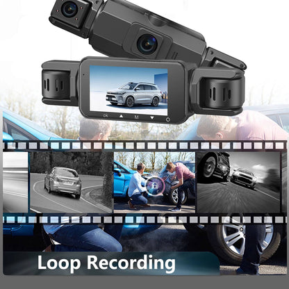 4-Channel Car Dash Cam with Night Vision and WiFi Live View, Front 1080P 170°