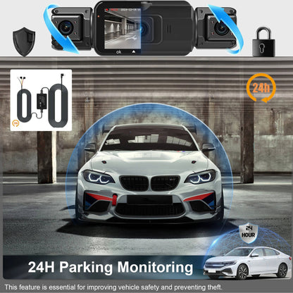 Four-Channel Dash Cam with Night Vision and WiFi, Front 1080P