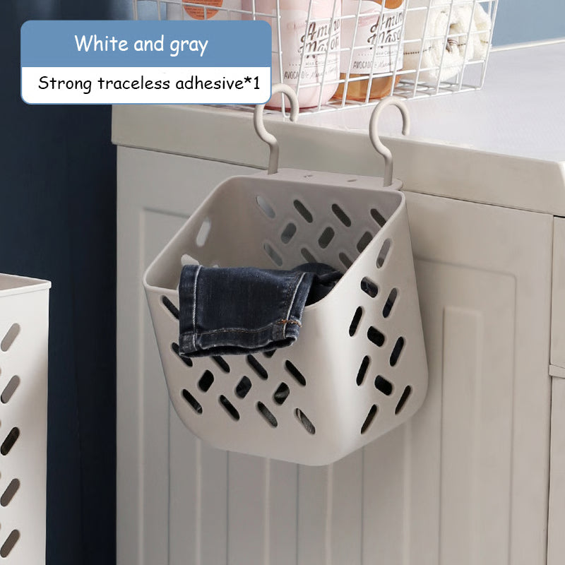 Large Folding Storage Basket, Wall-Mounted & Portable Hamper with Removable Liner Bag, Space-Saving Fabric Laundry