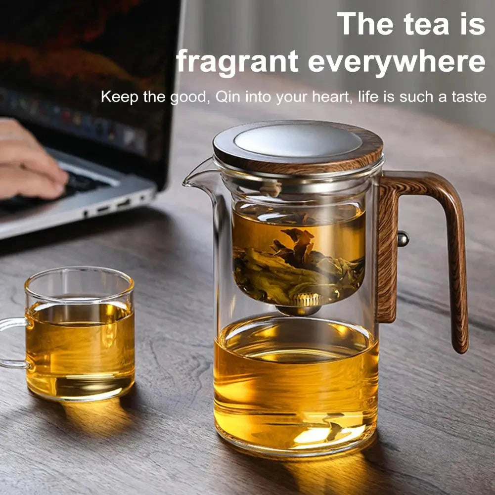 Glass Teapot with Removable Mesh Infuser and Wooden Handle, Borosilicate 800ml Zolana