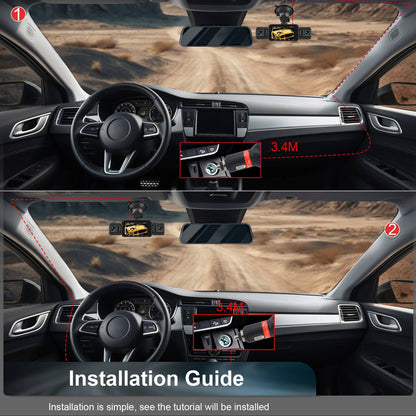 4-Channel Car Dash Cam with Night Vision and WiFi Live View, Front 1080P 170°