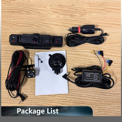 Four-Channel Dash Cam with Night Vision and WiFi, Front 1080P