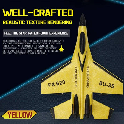 RC Airplane with 2.4GHz Dual-Channel Controller and 3-Axis Gyro, EPP Foam Body, LED Lights Zolana