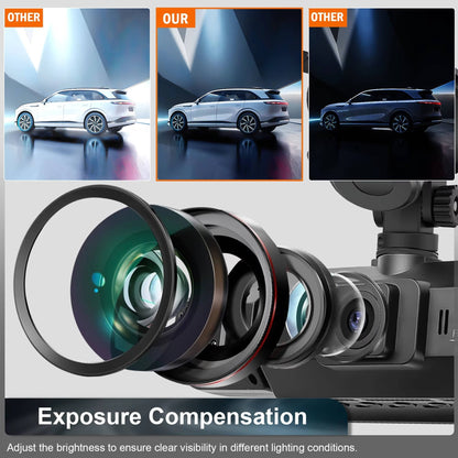 Four-Channel Dash Cam with Night Vision and WiFi, Front 1080P