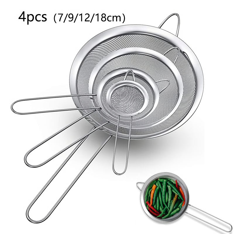 Stainless Steel Oil Strainer with Fine Wire Mesh Essential Baking & Frying Kitchen Tool