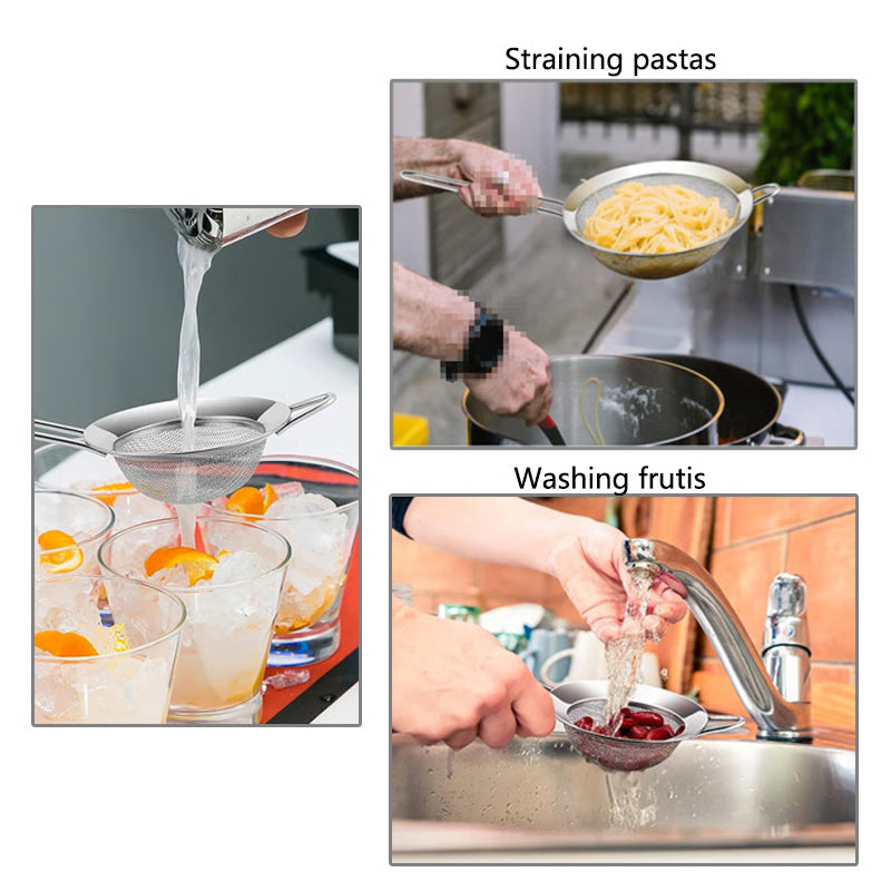 Stainless Steel Oil Strainer with Fine Wire Mesh Essential Baking & Frying Kitchen Tool