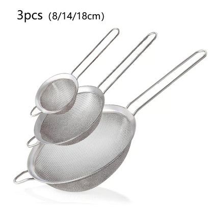 Stainless Steel Oil Strainer with Fine Wire Mesh Essential Baking & Frying Kitchen Tool