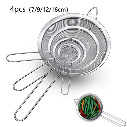 Stainless Steel Oil Strainer with Fine Wire Mesh Essential Baking & Frying Kitchen Tool