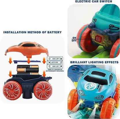 Kids Glow Race Track with Flexible Snap-Together Layout and Rechargeable LED Car