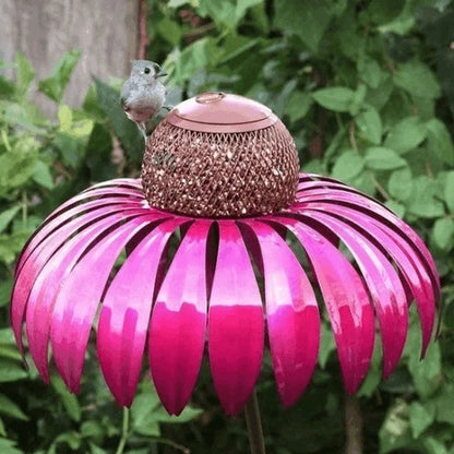 Bird Feeder with Wide Shallow Dish and Hanging Chain, Weather-Resistant Metal Zolana