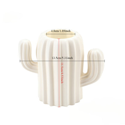 Multifunction Desk Cactus Pen Holder Brush Pot Office Storage Box for Students