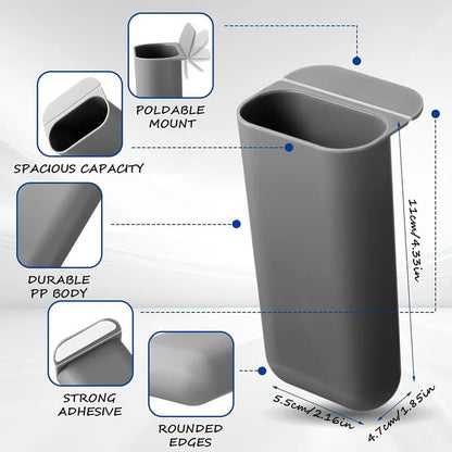 Clip-On Pen and Pencil Holder Storage Set with Adhesive Base