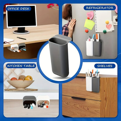 Clip-On Pen and Pencil Holder Storage Set with Adhesive Base
