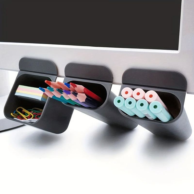 Clip-On Pen and Pencil Holder Storage Set with Adhesive Base