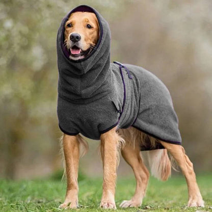 Dog Winter Coat with Plush Fleece Lining and Reflective Trim, Water-Resistant Shell