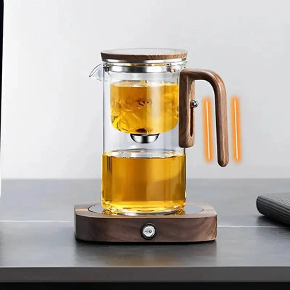 Glass Teapot with Removable Mesh Infuser and Wooden Handle, Borosilicate 800ml Zolana
