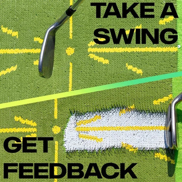 Golf Training Mat with Divot Feedback Surface, Portable for Irons and Wedges